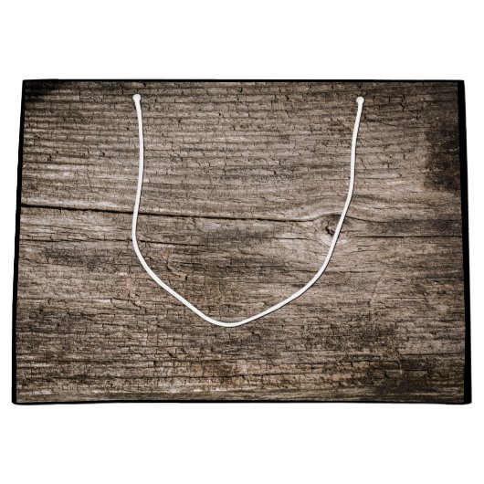 Grand Sac Cadeau Anciennes planches en bois (Devant)
