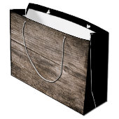 Grand Sac Cadeau Anciennes planches en bois (Dos Angle)