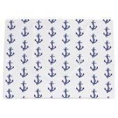 Grand Sac Cadeau Ancrage nautique bleu et blanc (Devant)