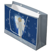 Grand Sac Cadeau Ange de neige (Devant Angle)