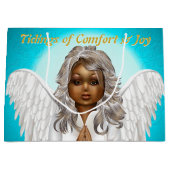 Grand Sac Cadeau Ange de prière afro-américain (Devant)