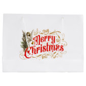 Grand Sac Cadeau Ange Ornat-Joyeux Noël-Rétro (Dos)