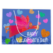 Grand Sac Cadeau Angel et Coeurs Heureuses Saintes-Valentin (Dos)