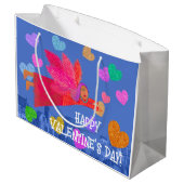 Grand Sac Cadeau Angel et Coeurs Heureuses Saintes-Valentin (Dos Angle)