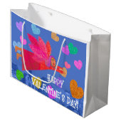 Grand Sac Cadeau Angel et Coeurs Heureuses Saintes-Valentin (Devant Angle)