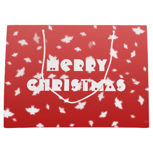 Grand Sac Cadeau Anges de Noël (Devant)