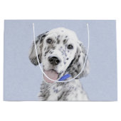 Grand Sac Cadeau Anglais Setter Blue Belton Peinture Chien Art (Devant)