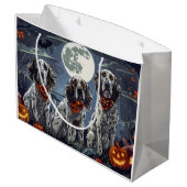 Grand Sac Cadeau Anglais Setter Halloween Éffrayant (Dos Angle)