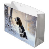 Grand Sac Cadeau Anglais Springer Spaniel Laissez-le neiger Noël (Dos Angle)