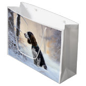 Grand Sac Cadeau Anglais Springer Spaniel Laissez-le neiger Noël (Devant Angle)
