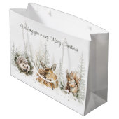 Grand Sac Cadeau Animals Winter Forest Christmas (Dos Angle)