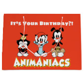 Grand Sac Cadeau Animaniacs | Graphique de Warner Sibings "No Evil" (Devant)