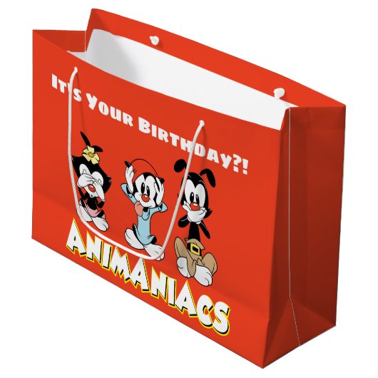 Grand Sac Cadeau Animaniacs | Graphique de Warner Sibings "No Evil" (Devant Angle)