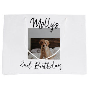 Grand Sac Cadeau Animateur chien chat animal photo moderne simple