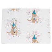 Grand Sac Cadeau Animaux de chat amusants ayant une fête (Devant)