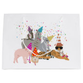 Grand Sac Cadeau Animaux de fête (Devant)