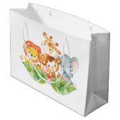 Grand Sac Cadeau Animaux doux de jungle de bébé (Dos Angle)