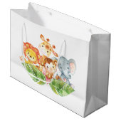 Grand Sac Cadeau Animaux doux de jungle de bébé (Devant Angle)