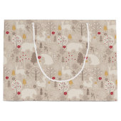 Grand Sac Cadeau Animaux mignons des forêts de style nordique (Devant)