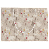 Grand Sac Cadeau Animaux mignons des forêts de style nordique (Dos)