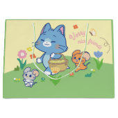 Grand Sac Cadeau Anime Tom, Jerry et Tuffy Picnic (Devant)
