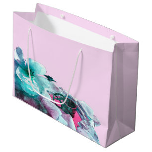 Grand Sac Cadeau Anneaux avec pétales de rose blanche