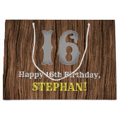 Grand Sac Cadeau Anniversaire 16e : Pays Inspiré par l'Ouest Look,  (Devant)