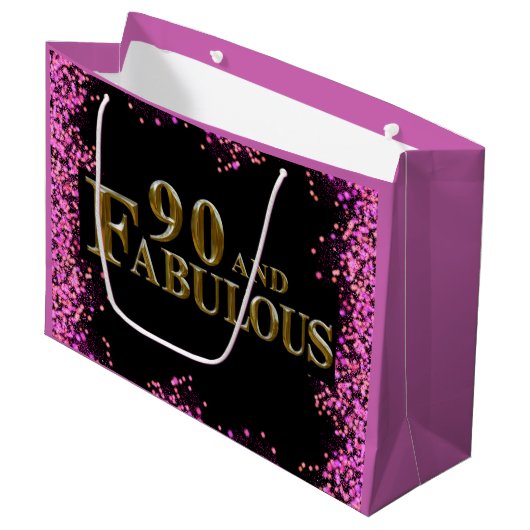 Grand Sac Cadeau Anniversaire 90 ans (Devant Angle)