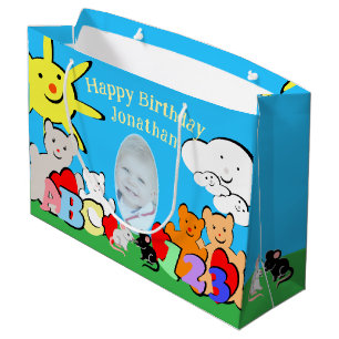 Grand Sac Cadeau Anniversaire Animaux Mignons Drôles Personnalisés