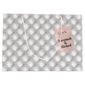 Grand Sac Cadeau Anniversaire argent rose or nom glamour (Dos)