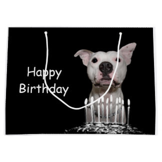 Grand Sac Cadeau Anniversaire blanc de Pitbull