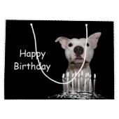 Grand Sac Cadeau Anniversaire blanc de Pitbull (Dos)