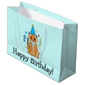 Grand Sac Cadeau Anniversaire de CUB de guépard joyeux (Devant Angle)