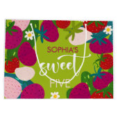 Grand Sac Cadeau Anniversaire de enfant de fraise sucrée (Dos)