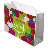 Grand Sac Cadeau Anniversaire de enfant de fraise sucrée (Dos Angle)