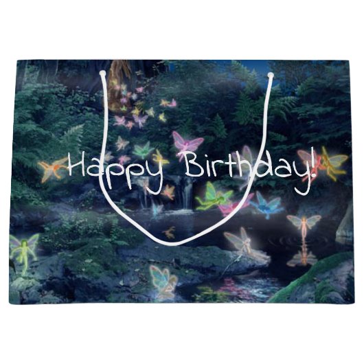 Grand Sac Cadeau anniversaire de fée (Devant)