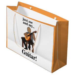Grand Sac Cadeau Anniversaire de guitariste jouant de la guitare
