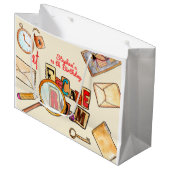 Grand Sac Cadeau Anniversaire de la chambre d'évasion (Devant Angle)