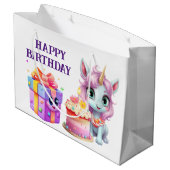 Grand Sac Cadeau Anniversaire de la licorne (Dos Angle)