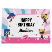 Grand Sac Cadeau Anniversaire de Ladybug et de Cat Noir Chibi (Dos)