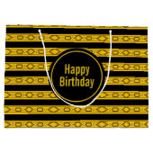 Grand Sac Cadeau Anniversaire de l'or et du noir (Dos)