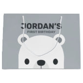 Grand Sac Cadeau Anniversaire de l'ours polaire (Devant)
