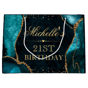 Grand Sac Cadeau Anniversaire de marbre de nacre scintillant sarcel