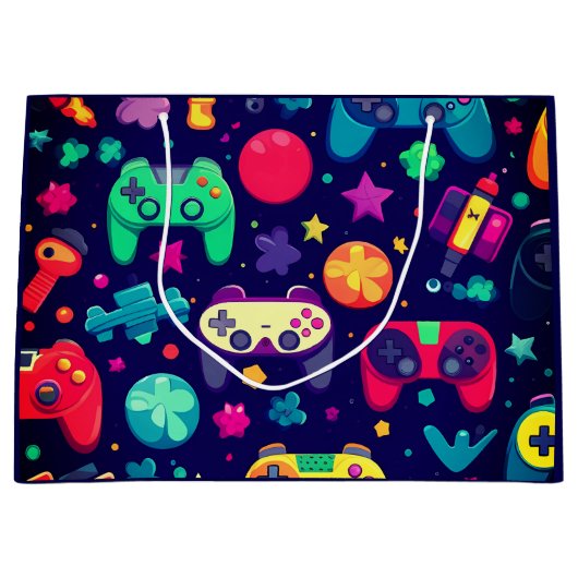 Grand Sac Cadeau Anniversaire de Retro Gamer Arcade (Devant)