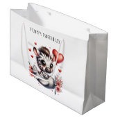 Grand Sac Cadeau Anniversaire de Zebra Pilot (Devant Angle)
