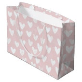 Grand Sac Cadeau Anniversaire des Coeurs blancs roses (Dos Angle)