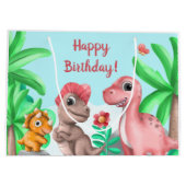 Grand Sac Cadeau Anniversaire des dinosaures (Dos)