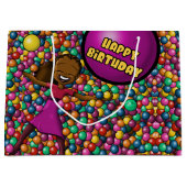 Grand Sac Cadeau Anniversaire des filles afro-américaines (Devant)