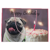 Grand Sac Cadeau Anniversaire drôle de carlin (Dos)