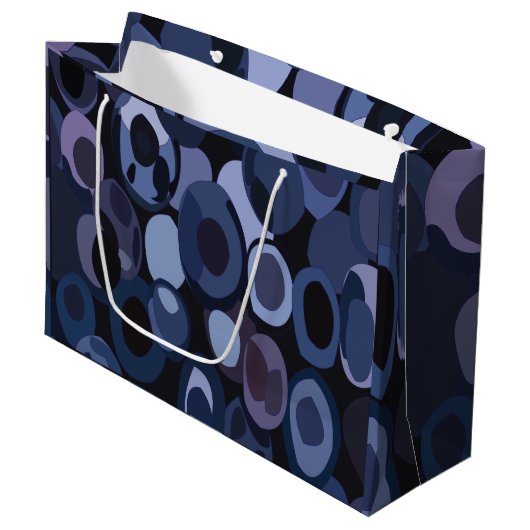 Grand Sac Cadeau Anniversaire du bleuet moderne Abstrait (Devant Angle)